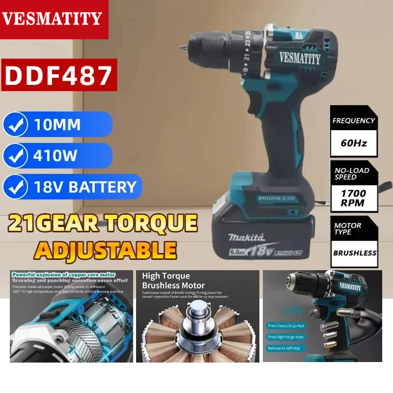 Perceuse-visseuse sans fil san - Makita Drill Ddf484 avis et prix